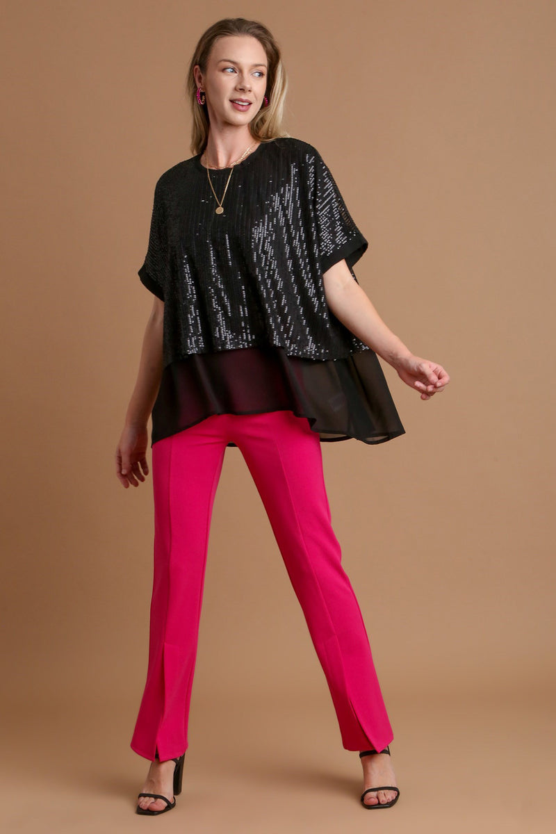 Hazel Blues® |  Umgee Sequin Half Sleeve Layered Blouse