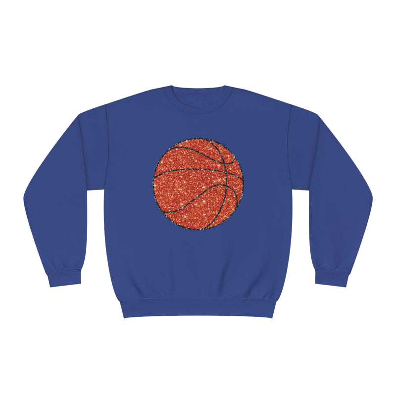 Hazel Blues® |  Large Basketball Faux Glitter Graphic Sweatshirt