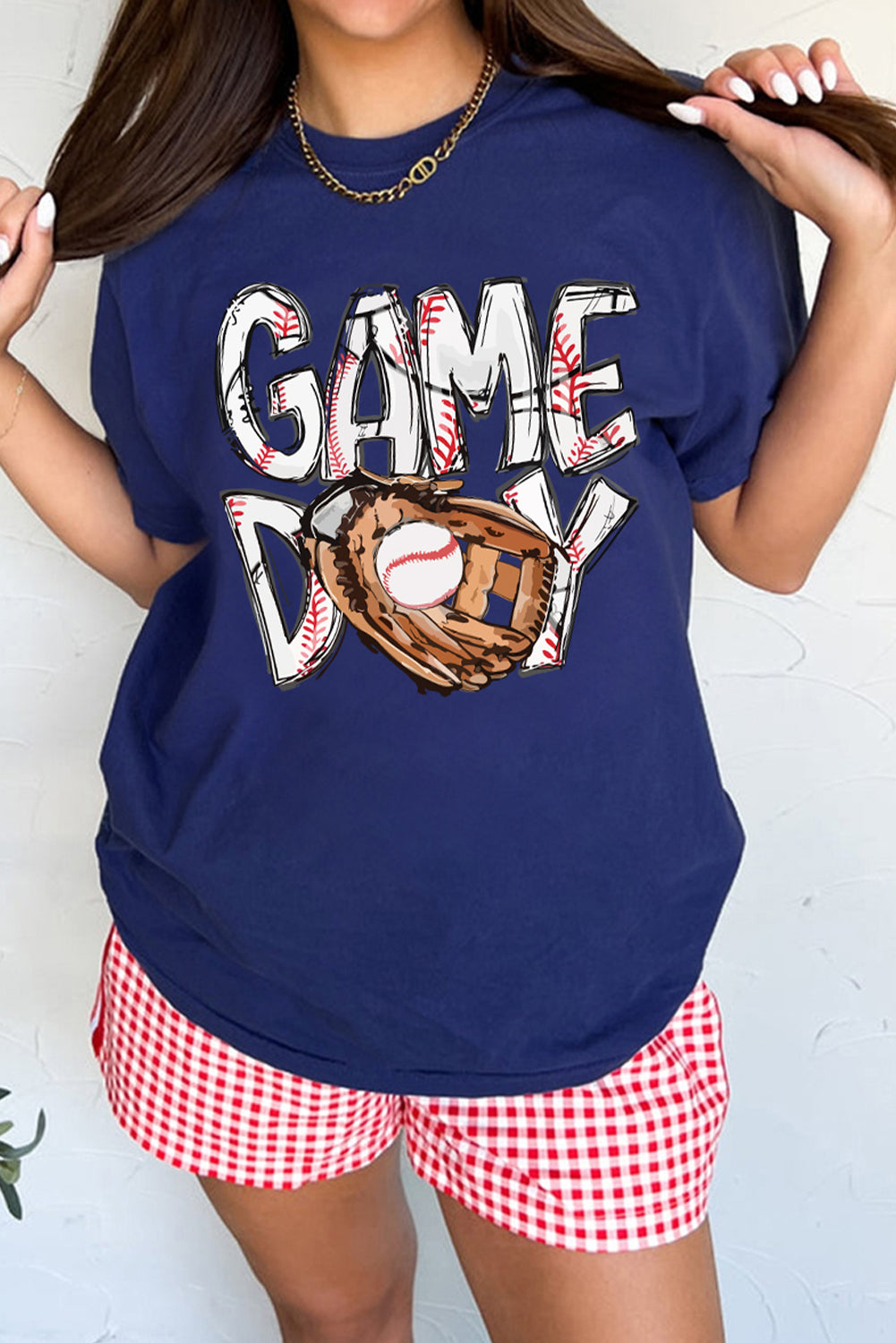 Hazel Blues® |  Blue GAME DAY TOUCH DOWN Graphic T Shirt