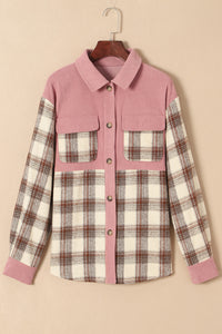 Hazel Blues® |  Pocketed Plaid Collared Neck Shacket