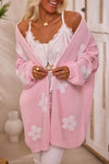 Hazel Blues® |  Flower Open Front Long Sleeve Cardigan