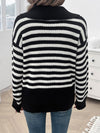 Hazel Blues® |  Striped Collared Neck Long Sleeve Sweater