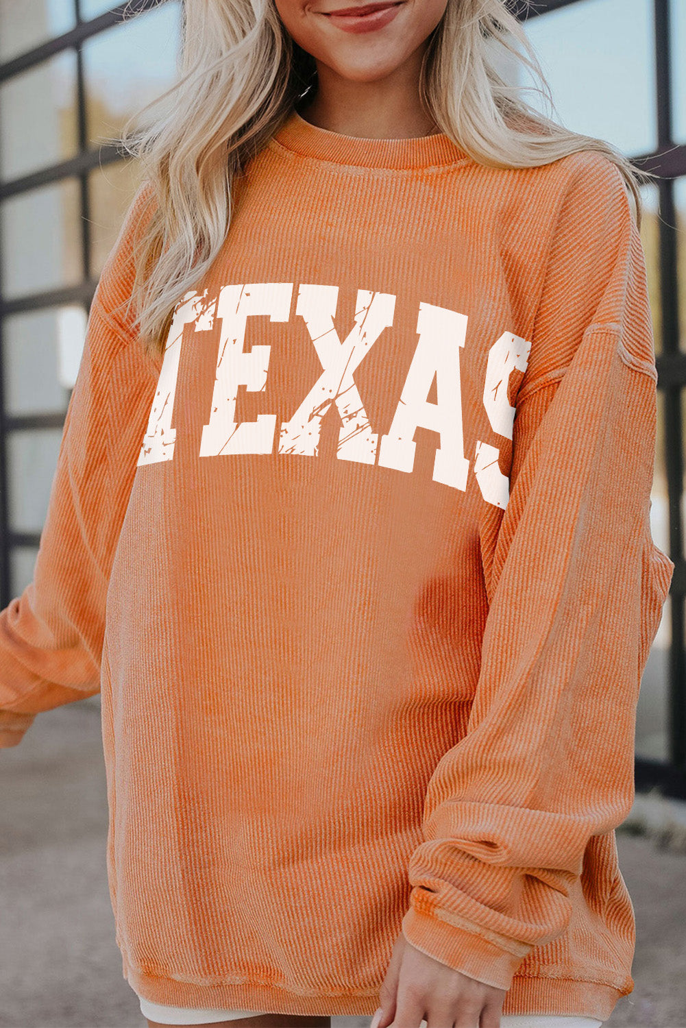 Hazel Blues® |  TEXAS Round Neck Long Sleeve Sweatshirt