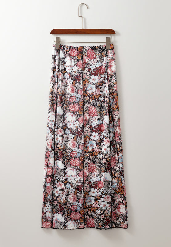 Hazel Blues® |  Floral Elastic Waist Maxi Skirt