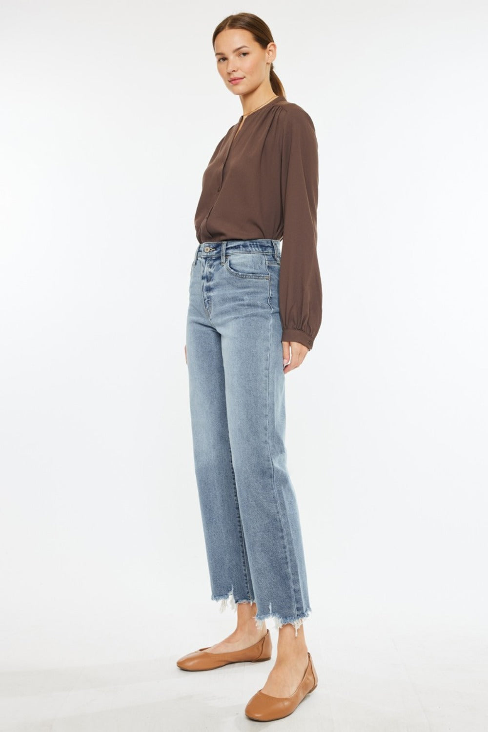 Hazel Blues® |  Kancan High Rise Slim Wide Leg Jeans