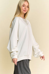 Hazel Blues® |  Davi & Dani Round Neck Raglan Sleeve Sweatshirt