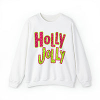 Hazel Blues® |  Holly Jolly Faux Glitter Graphic Sweatshirt