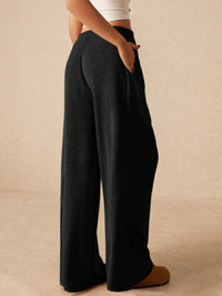 Hazel Blues® |  Ribbed Drawstring Wide Leg Pants