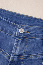 Hazel Blues® |  Beau Blue Tailored Center Seam Detail Straight Loose High Rise Jeans