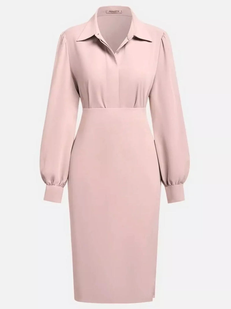 ruched midi shirt dress Radiant Orange Ruched Midi Shirt Dress