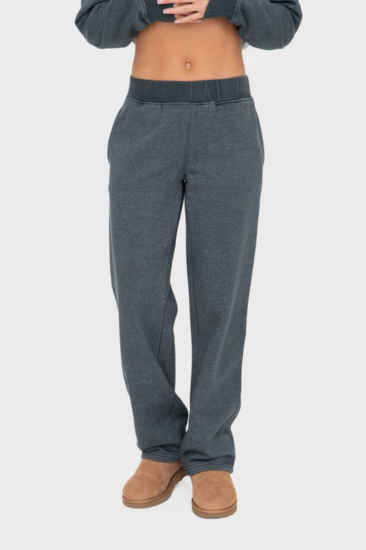 Hazel Blues® |  Mono B Elastic Waist Fleece Pants with Pockets