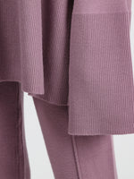 Hazel Blues® |  Basic Bae Slit Round Neck Long Sleeve Top and Drawstring Pants Sweater Set