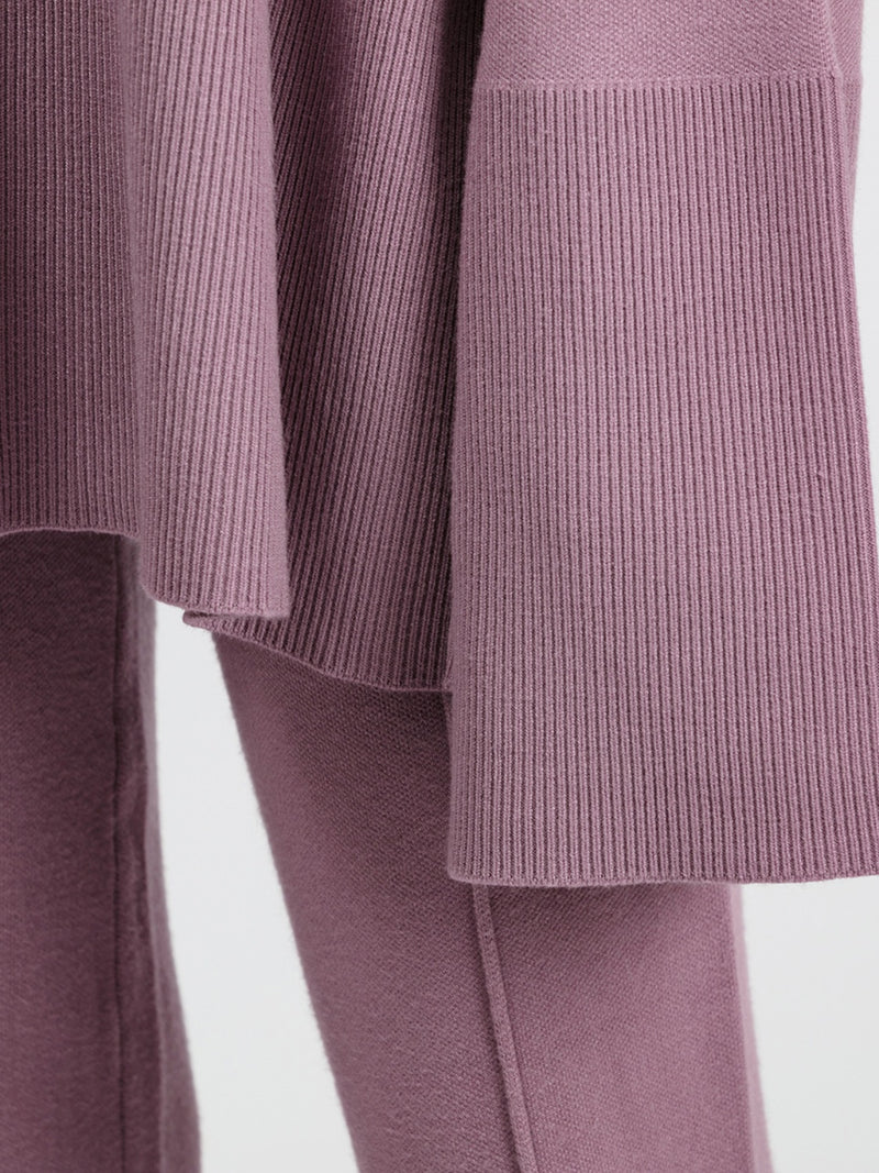 Hazel Blues® |  Basic Bae Slit Round Neck Long Sleeve Top and Drawstring Pants Sweater Set