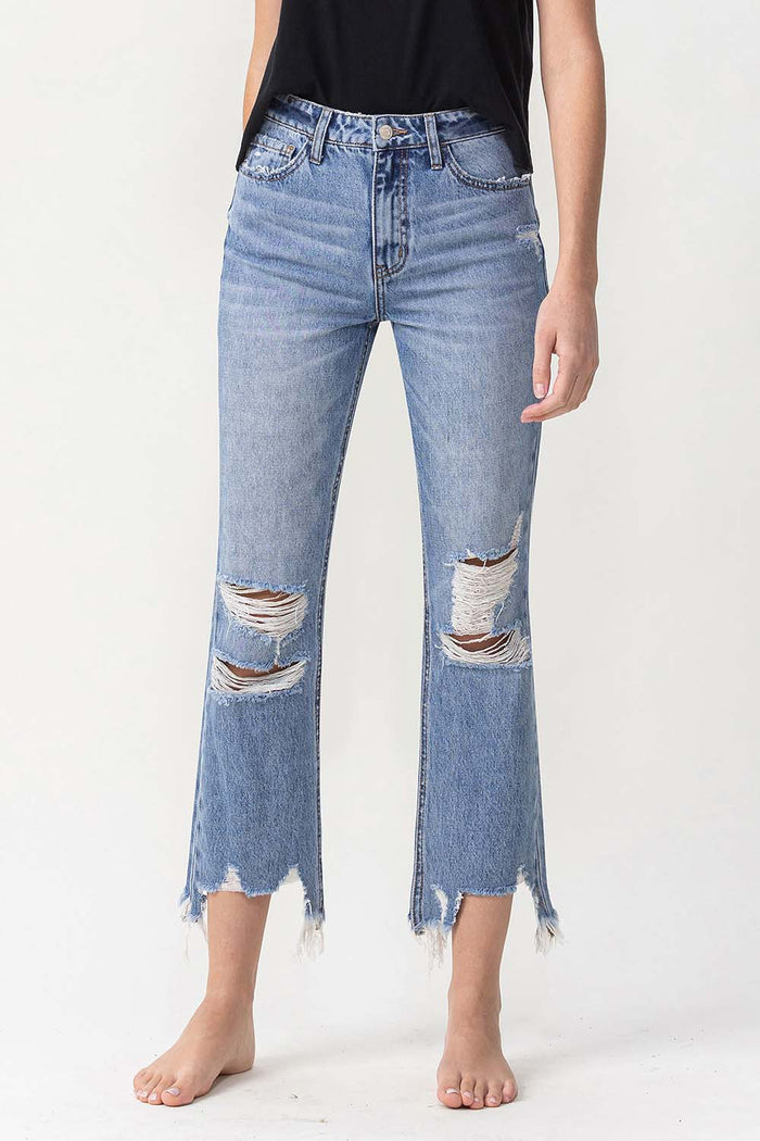 Hazel Blues® |  Lovervet High Rise Distressed Straight Jeans