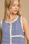 Hazel Blues® |  Umgee Round Neck Texture Striped Tank