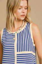 Hazel Blues® |  Umgee Round Neck Texture Striped Tank