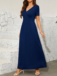 Hazel Blues® |  Surplice Short Sleeve Maxi Dress