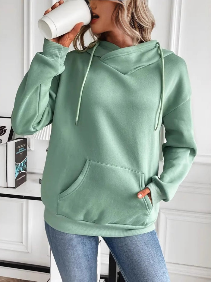 Hazel Blues® |  Drawstring Long Sleeve Hoodie with Kangaroo Pocket