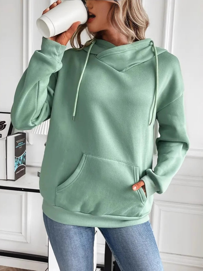 Hazel Blues® |  Drawstring Long Sleeve Hoodie with Kangaroo Pocket