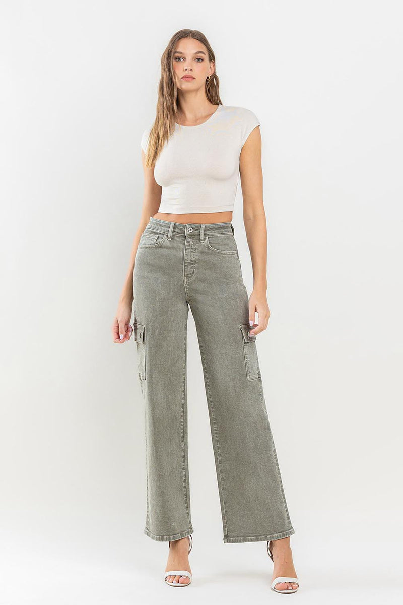 Hazel Blues® |  Vervet by Flying Monkey 90's Super High Rise Cargo Jeans