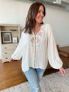 Hazel Blues® |  PREORDER: Flowers From Verona Floral Embroidered Top