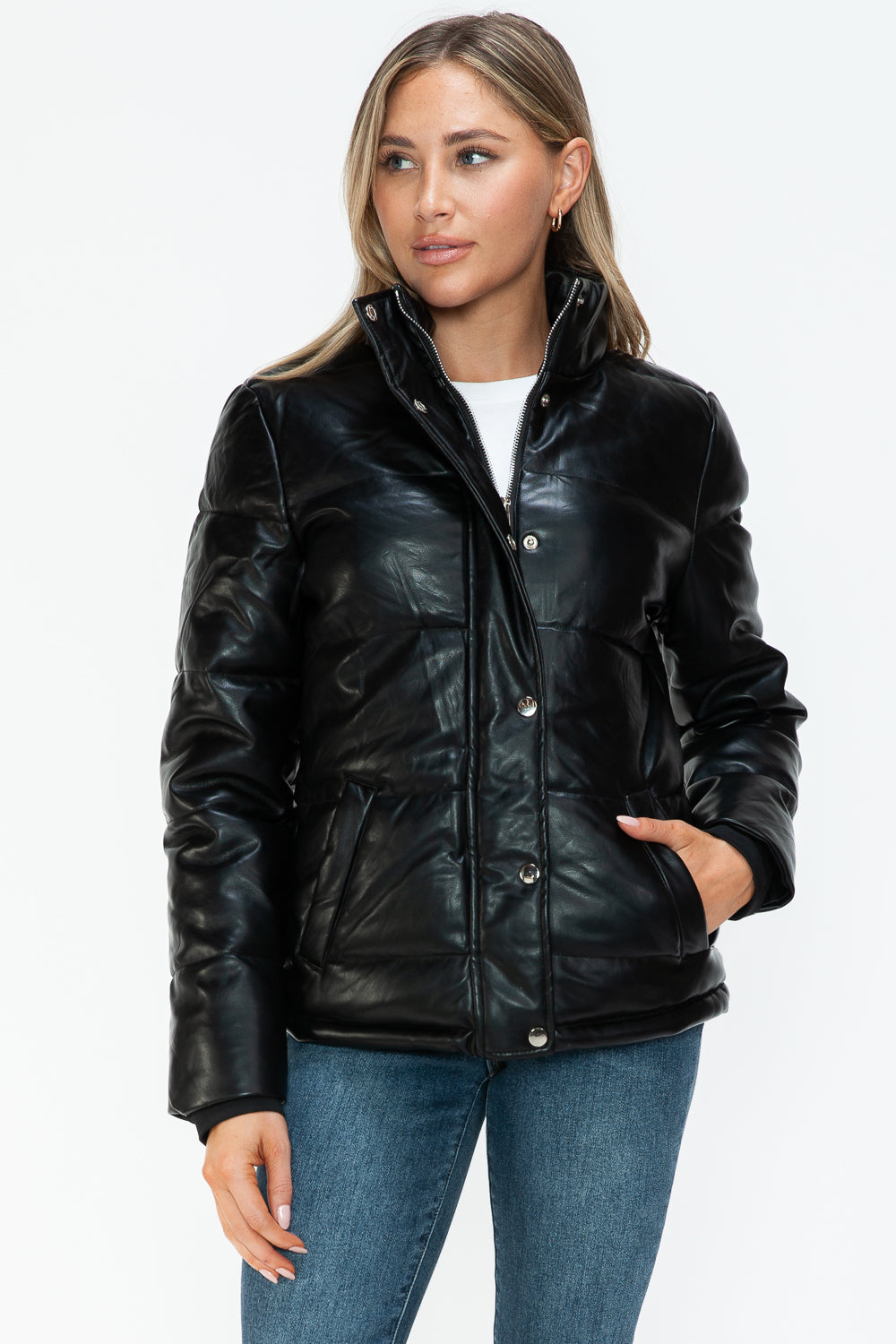 Hazel Blues® |  YMI Pocketed Zip Up Turtleneck Puffer Jacket