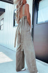 Hazel Blues® |  V-Neck Wide Leg Denim Jumpsuit