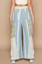 Hazel Blues® |  POL Drawstring Plaid Print Lace Straight Pants