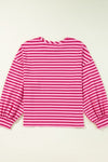 Hazel Blues® |  Striped Round Neck Long Sleeve Sweatshirt