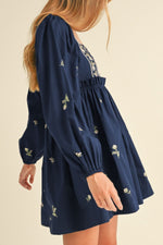 Hazel Blues® |  Floral Square Neck Balloon Sleeve Mini Dress