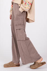 Hazel Blues® |  SAGE + FIG Knit Terry Mineral Wash Wide Leg Pants