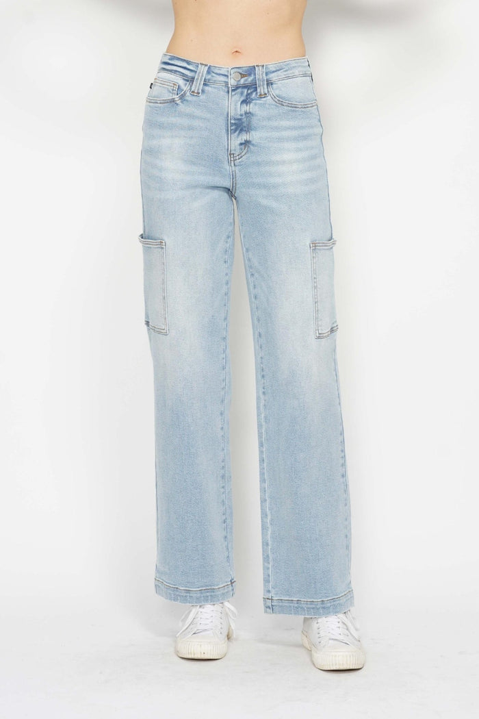 Hazel Blues® |  Judy Blue High Waist Straight Cargo Jeans