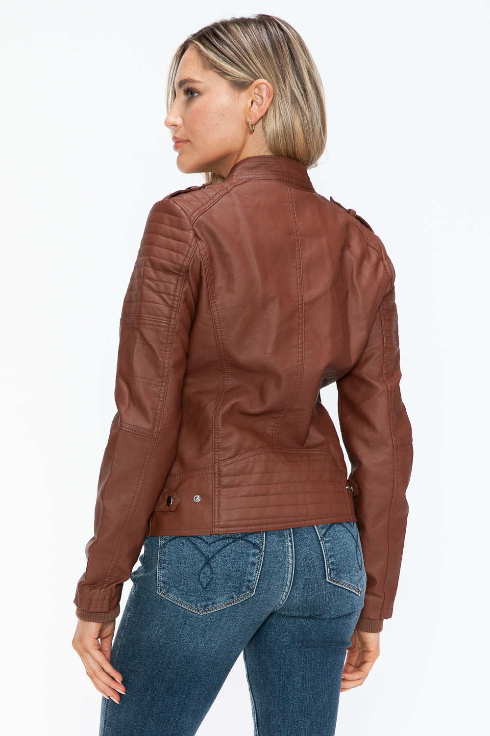 Hazel Blues® |  Snobbish PU Leather Biker Jacket with Side Zip Pockets