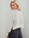 Hazel Blues® |  Slit Round Neck Long Sleeve Sweater