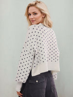 Hazel Blues® |  Slit Round Neck Long Sleeve Sweater