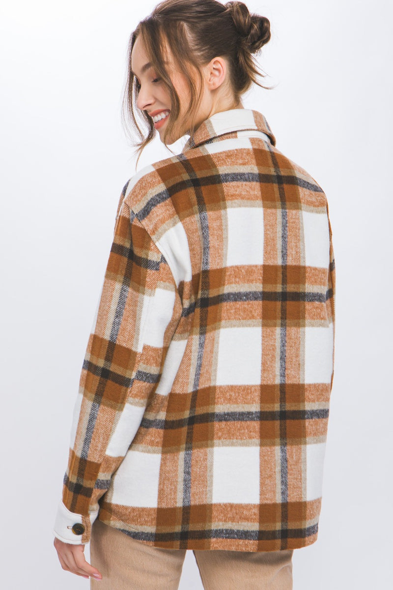 Hazel Blues® |  Love Tree Plaid Button Up Shacket