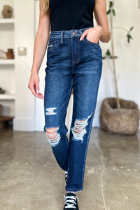 Hazel Blues® |  Judy Blue High Waist Rigid Magic Heavy Destroy Straight Jeans