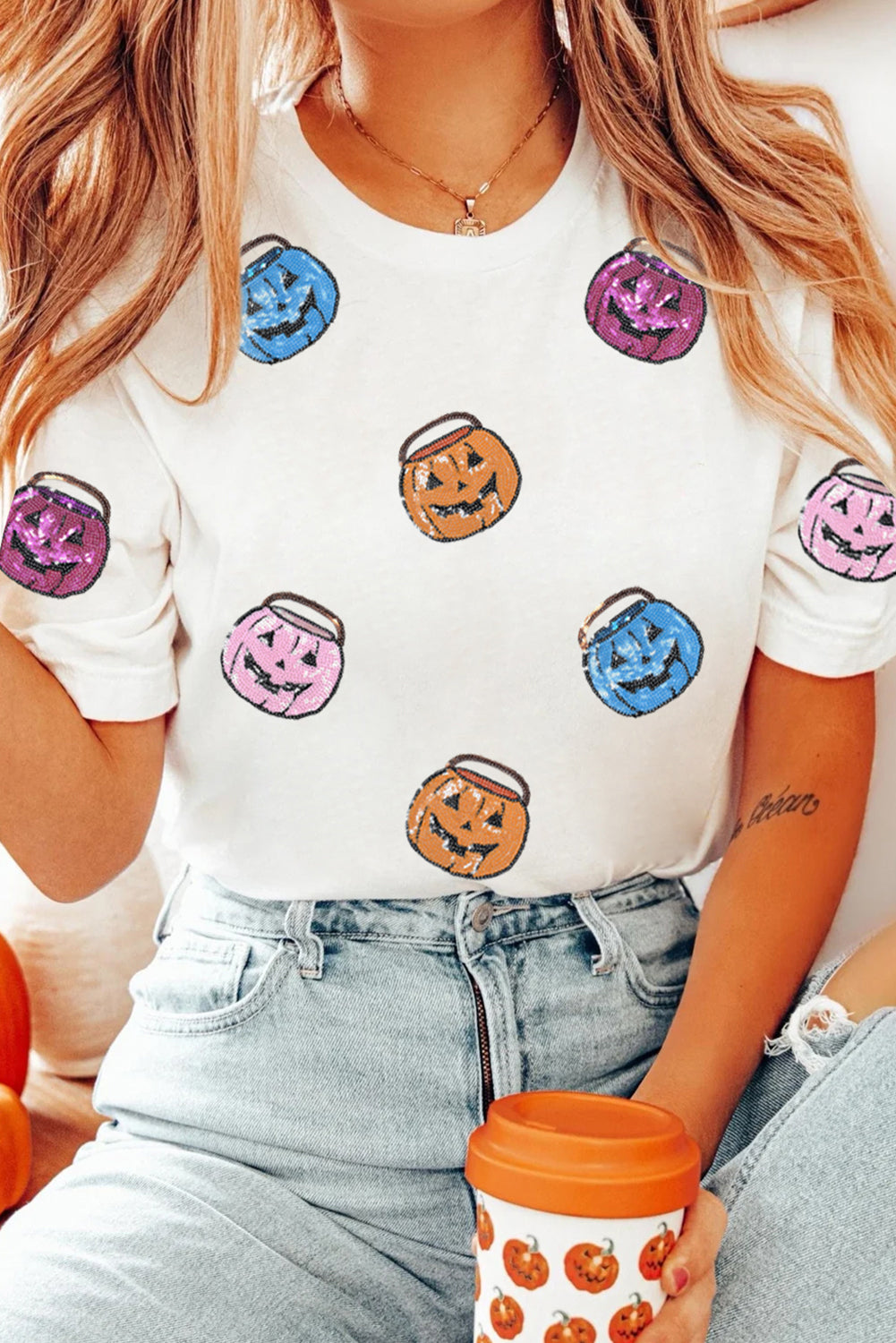 Pumpkin Darling Sequin Shirt