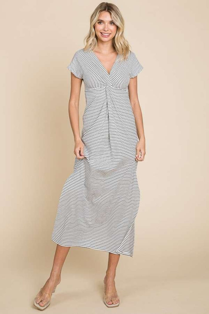 Hazel Blues® |  Culture Code Striped Twisted Detail Dress