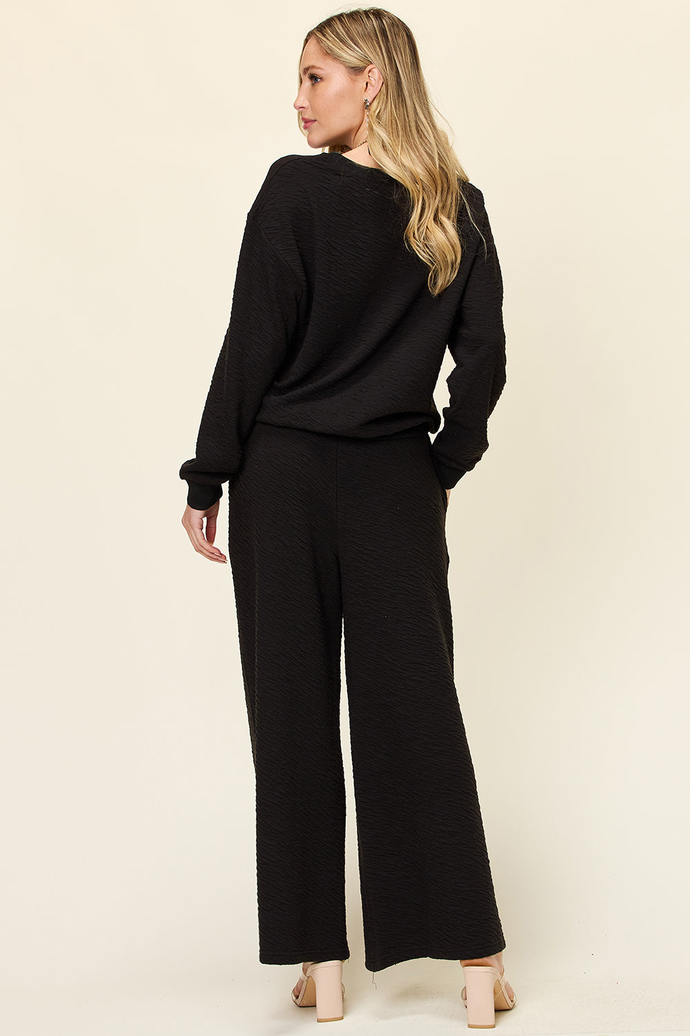 Hazel Blues® |  Double Take Texture Long Sleeve Top and Pants Set