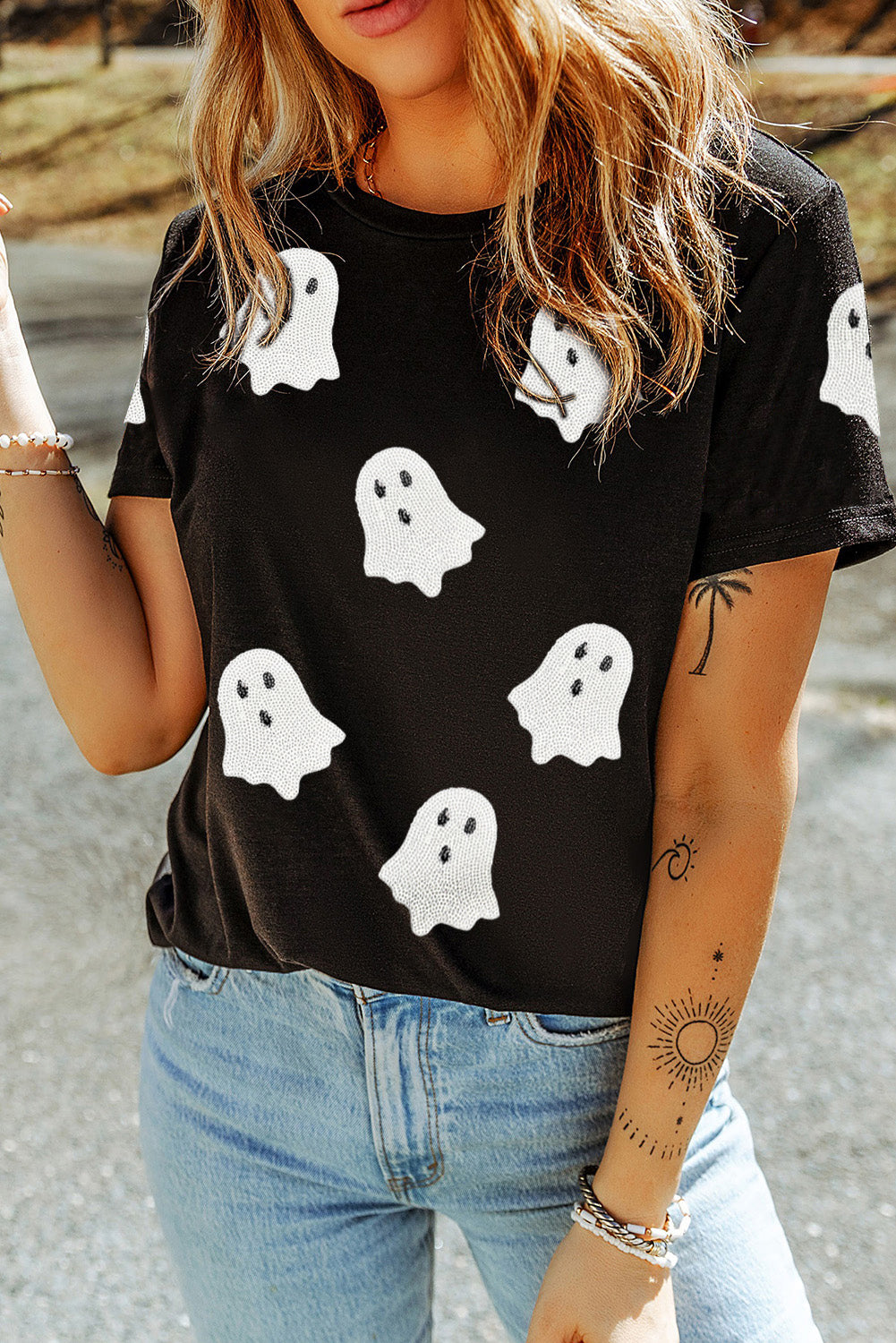Midnight Ghost Sequin T-Shirt