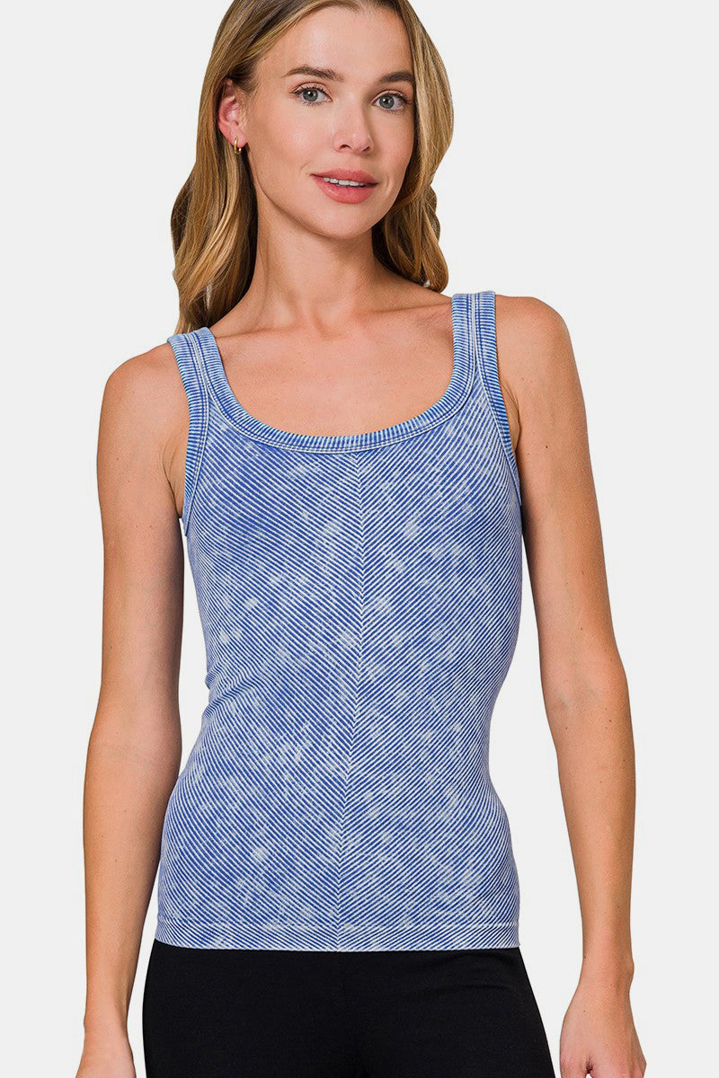 Hazel Blues® |  Zenana Ribbed Scoop Neck Tank