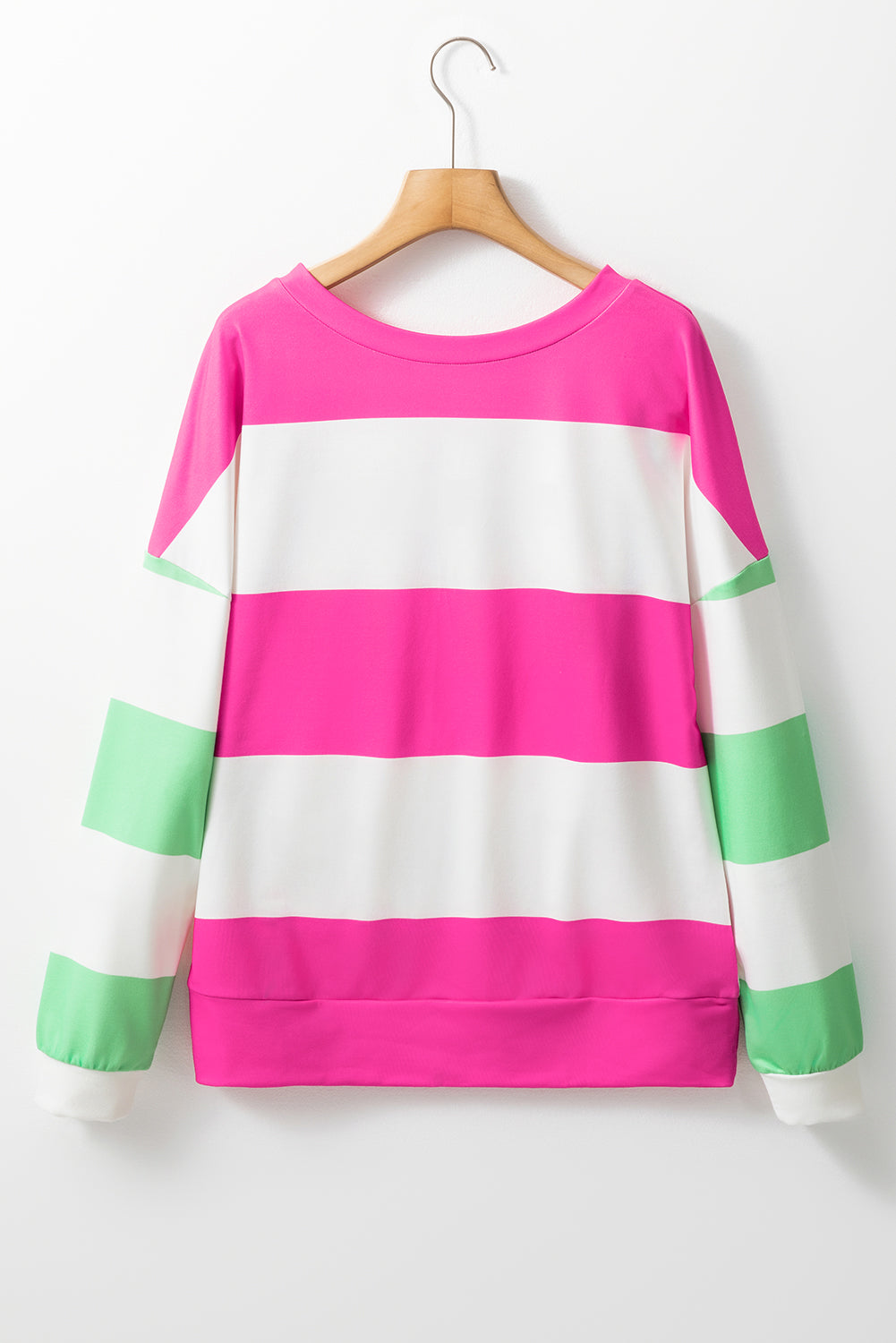 Hazel Blues® |  Contrast Color Block Round Neck Long Sleeve Top