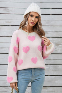 Hazel Blues® |  Angel Wings Heart Dropped Shoulder Long Sleeve Sweater