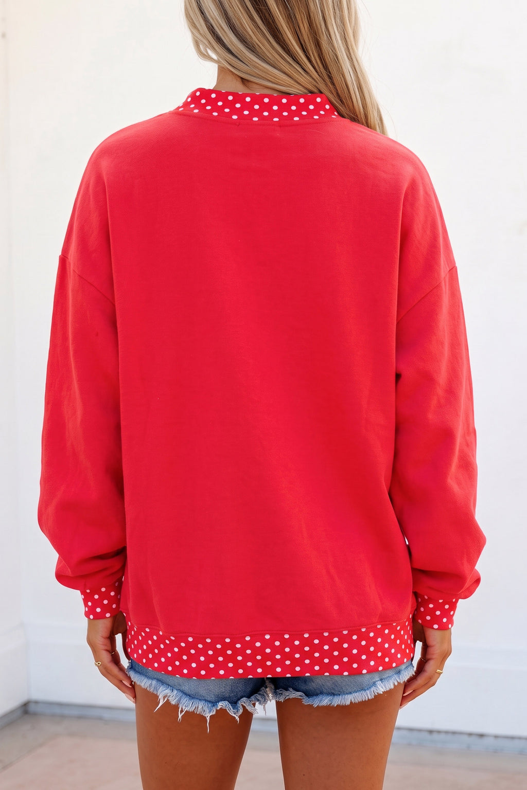 Pep Rally Red Polka Dot Game Day Sweatshirt