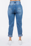 Hazel Blues® |  American Bazi High Waist Pleated Waist Mom Jeans