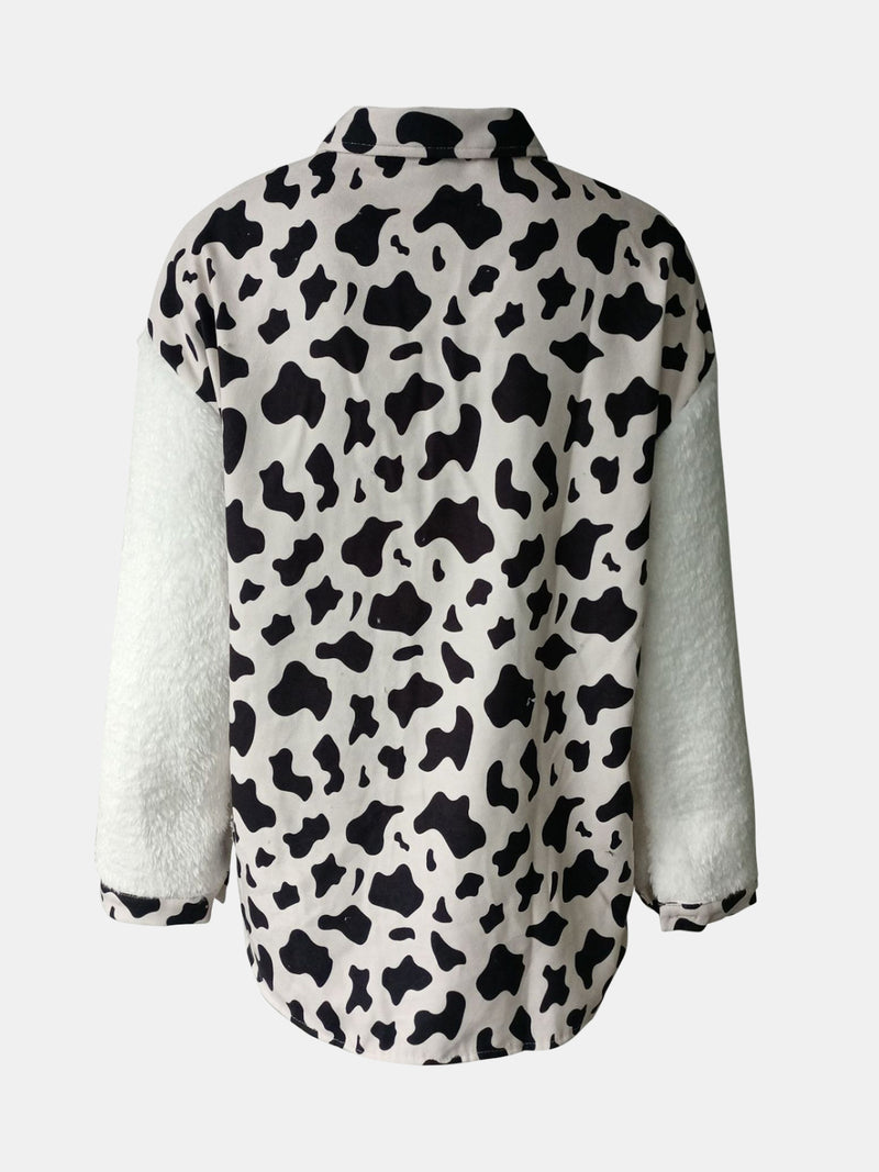 Hazel Blues® |  Fuzzy Button Up Long Sleeve Jacket
