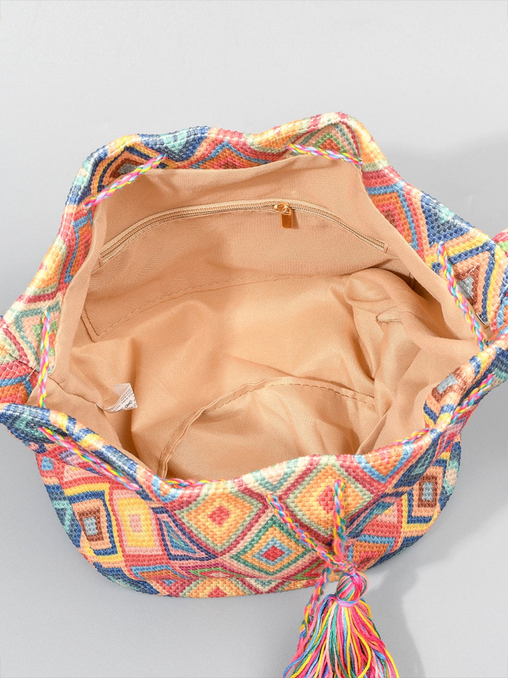 Hazel Blues® |  Drawstring Tassel Geometric Shoulder Bag