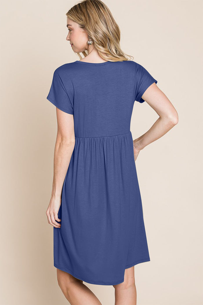 Hazel Blues® |  BOMBOM V-Neck Short Sleeve Dress