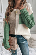 Hazel Blues® |  Double Take Color Block Drop Shoulder Sweater